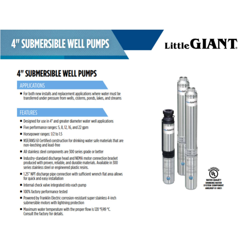 Load image into Gallery viewer, Little Giant Deep Well Submersible Pump Stainless Steel Discharge
